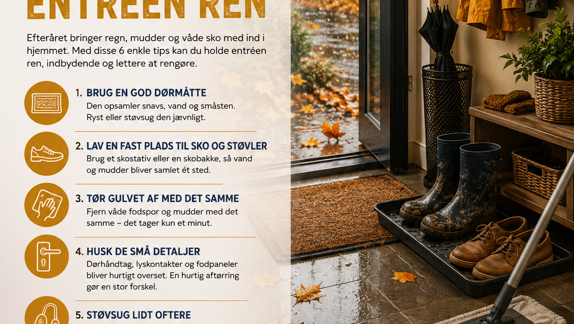 Regnvejr på vej? Sådan holder du entréen ren