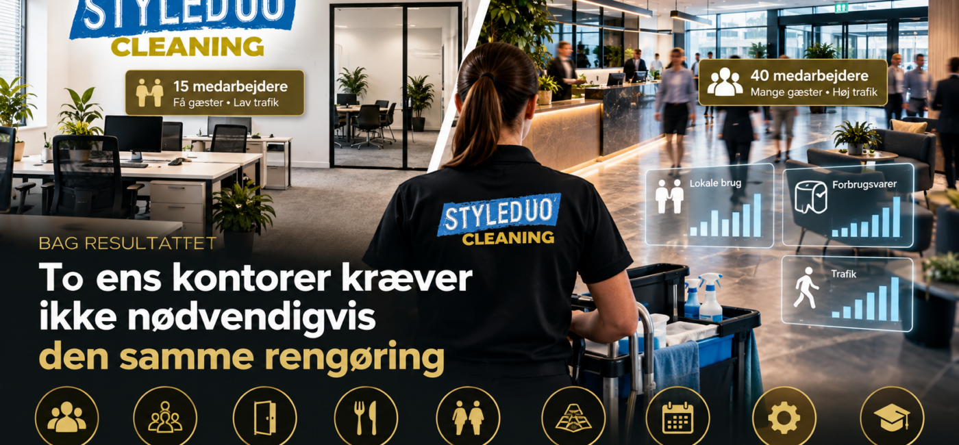 Bag resultatet: To ens kontorer kræver ikke nødvendigvis den samme rengøring
